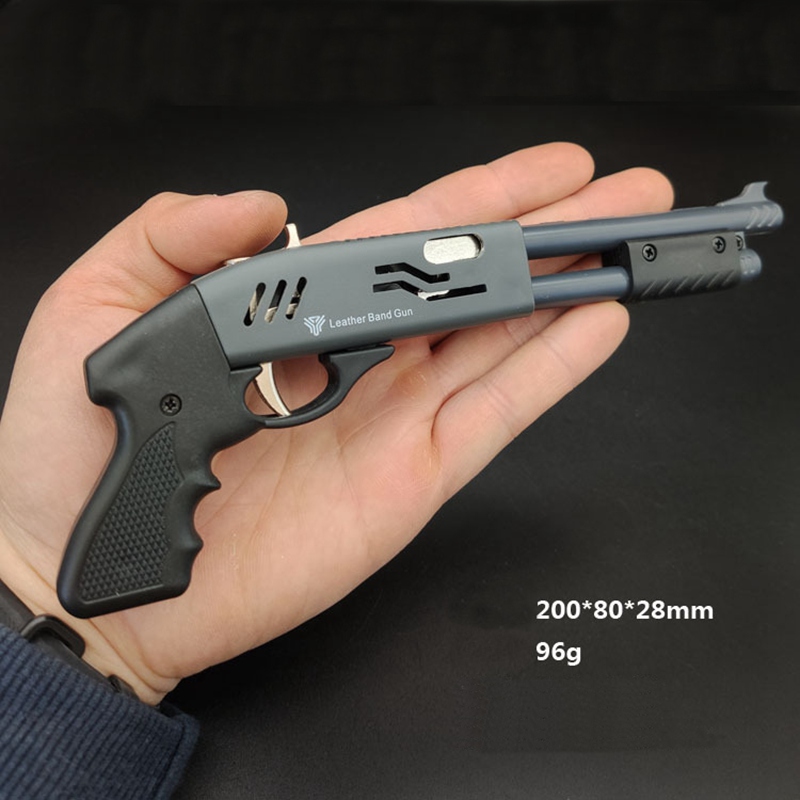 Mini Shotgun Model Toy Gun 8 Continuous Emission Rubber Band Gun Miniature Model Ornaments Toy Christmas Gift Kids Cool Indoor Outdoor Toys 030