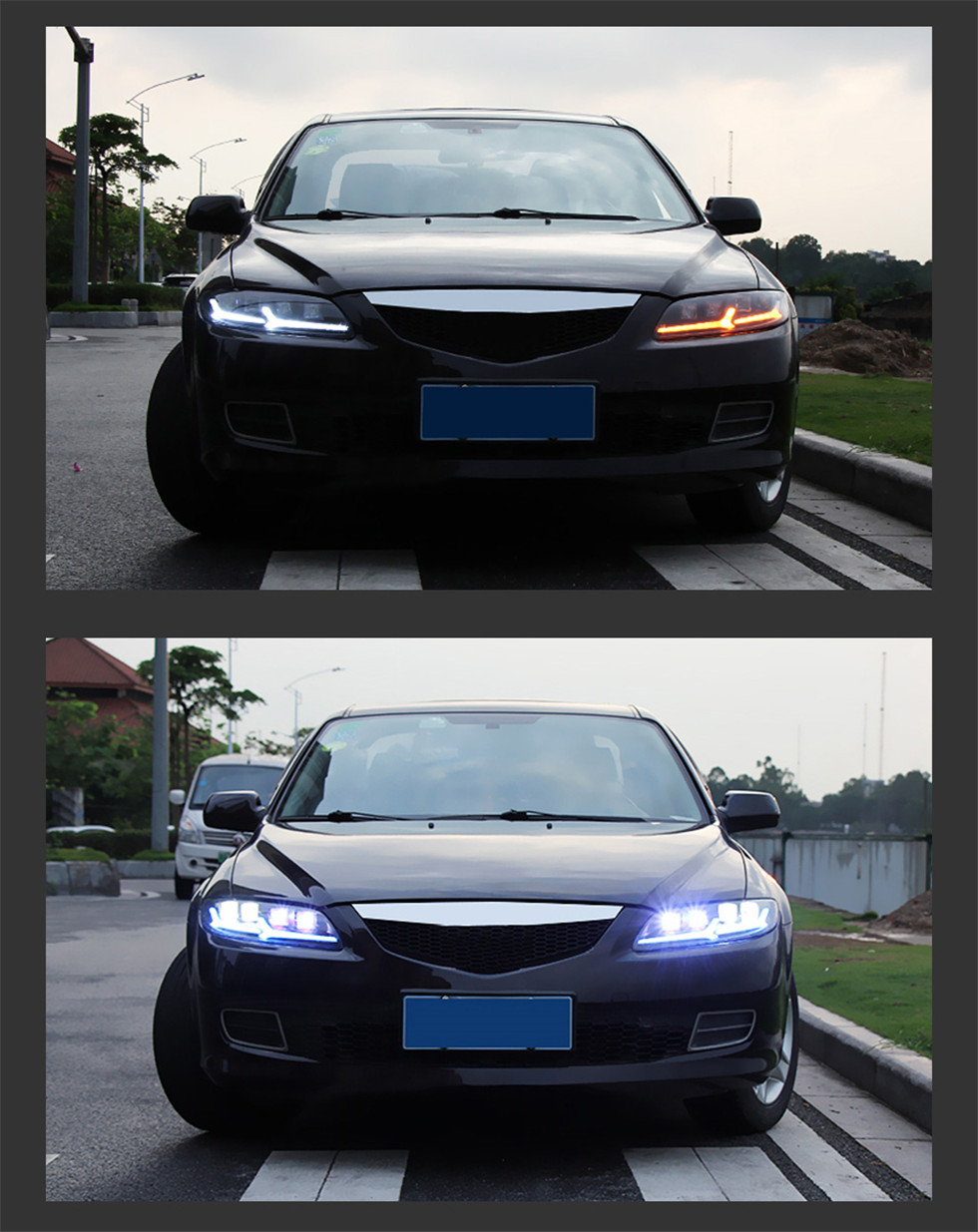 Auto Head Light For Mazda 6 2003-20 15 Headlight Assembly Modified LED Lamps Headlights DRL+Bi-Xenon Lens
