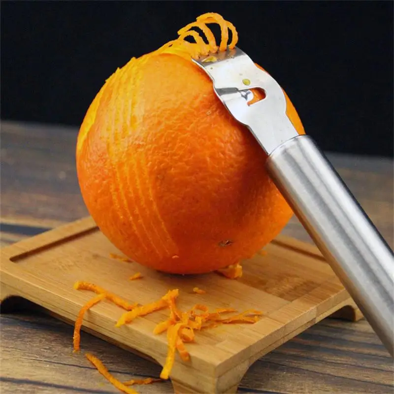 1 PC Lemon Orange Fruit Citrus Zester Peeler Kitchen Bar Craft Stainless Steel Knife Peeg Tools 0507