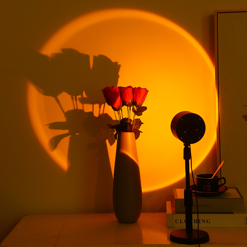 Creative sunset light decoration rainbow circle projection ambient light background light