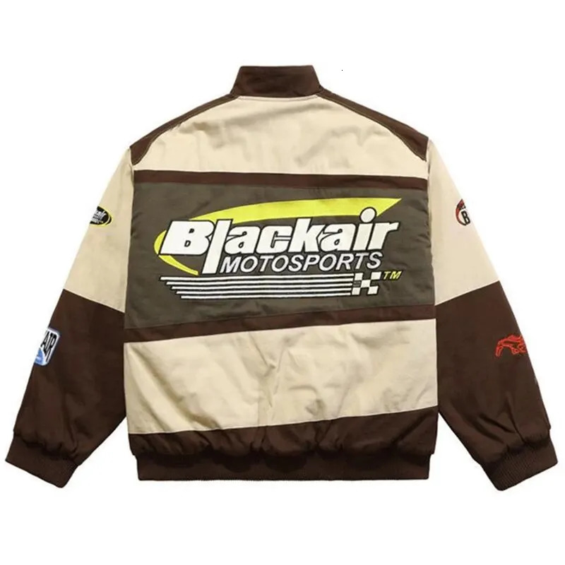 Motorcycle Baseball Jackets Men Y2K Harajuku Letter Embroidery Patchwork Coats Vintage Hip Hop Streetwear Varsity Jacket Unisex 240507