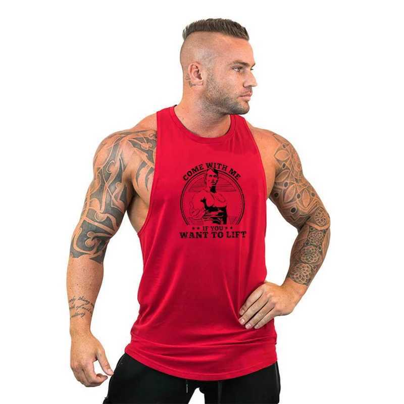 Men's Tank Tops Come with Me If You Want To Lift Arnold Cotton Gym Clothing Bodybuilding Tank Top Men Fitness Singlet Muscle Slveless Shirt Y2405