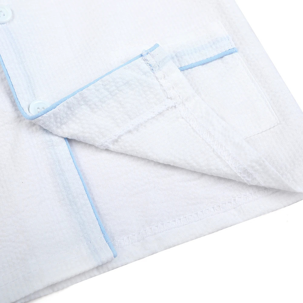 Wholesale 100% Cotton White Baby Clothes Toddler Boys Girls Pajamas Sets Sleepwear 2024 Summer Sibling Outfits Kids Pyjamas 240506