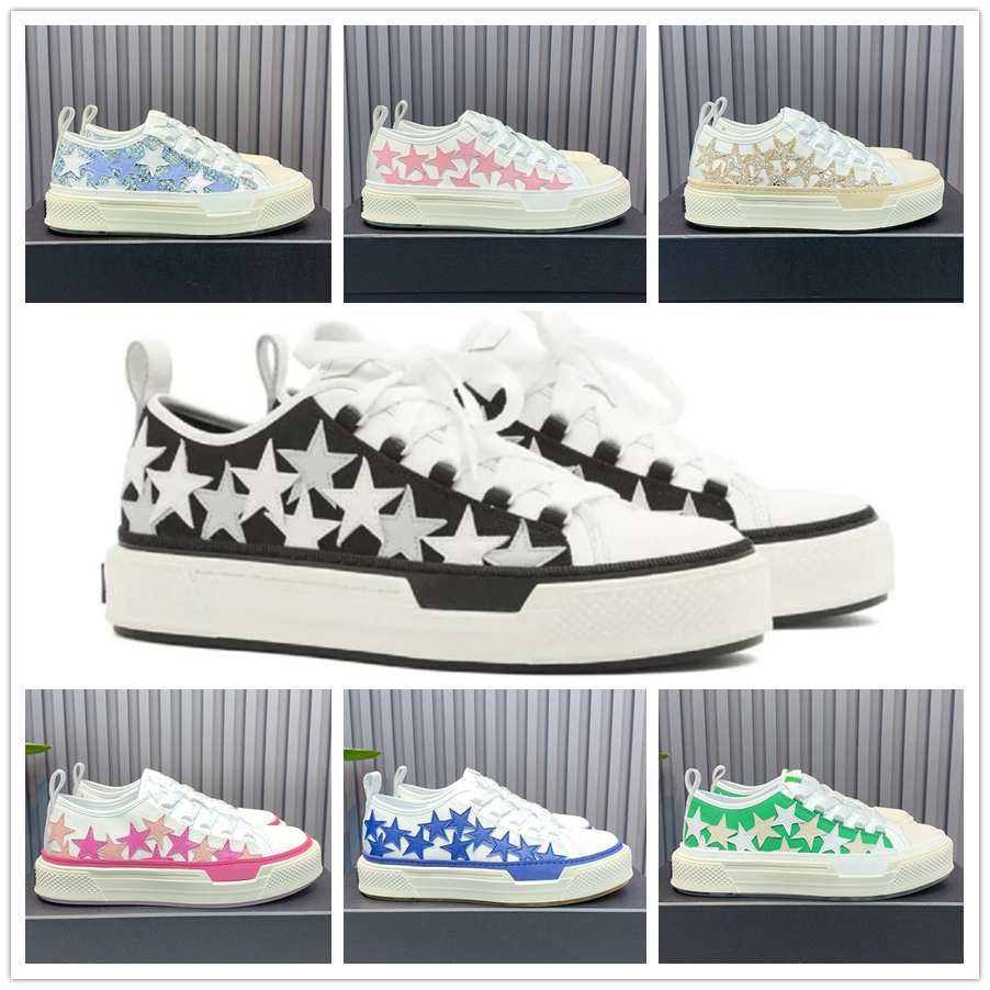 Casual Shoes Men Women Designer Sneaker Skeleton Shoe Stars Canvas Flat Lace Up Black White Red Pink Green Blue Dark Grey Beige Platform Trainers Sports Sneakers