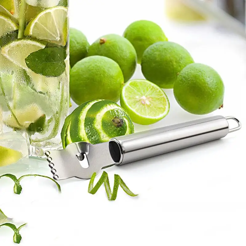 1 PC Lemon Orange Fruit Citrus Zester Peeler Kitchen Bar Craft Stainless Steel Knife Peeg Tools 0507