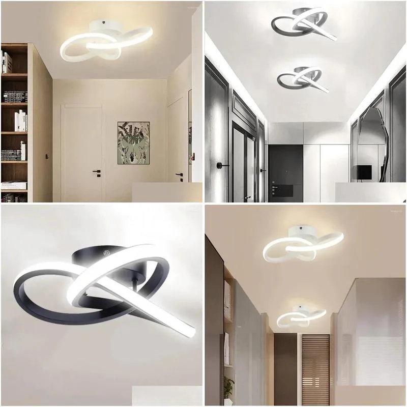Ceiling Lights Spiral Design Modern Led Light 3000K-6000K Lighting Fixtures Hallway For Bedroom Living Room Drop Delivery Indoor Dhq2G LL