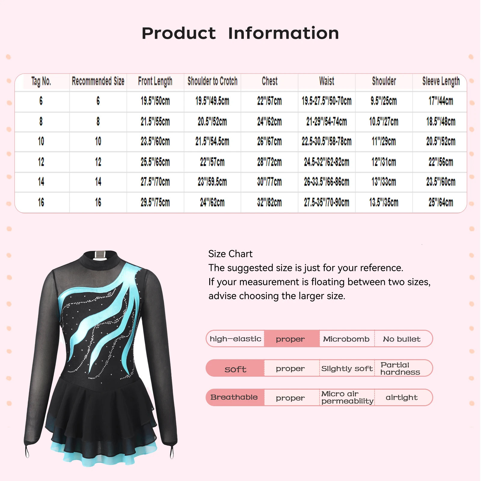 Kids Girls Figure Ice Skating Dress Long Sleeve Floral Sequin Tutu Ballet Gymnastics Leotards Stage Performance Costume 240420