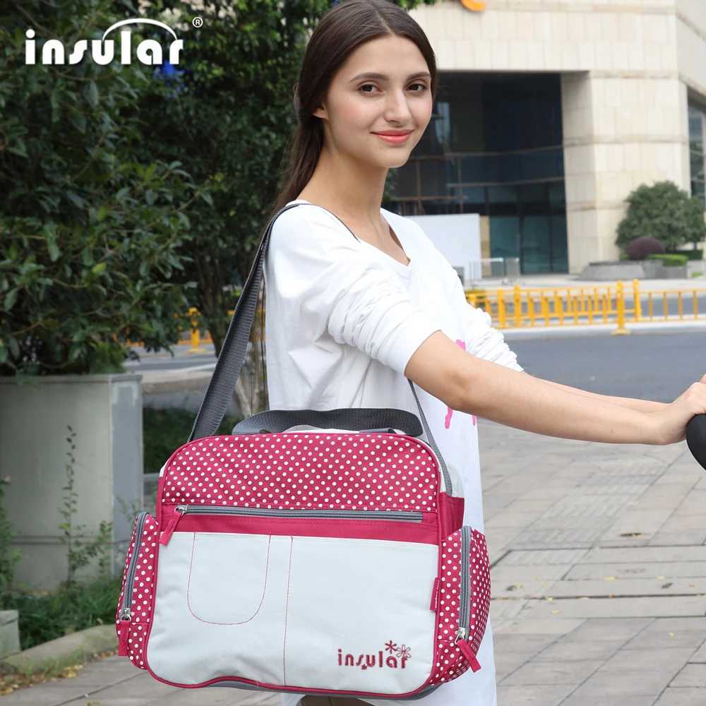 Diaper Bags Insular Multi-functional Baby Diaper Bags Waterproof Mommy Nappy Changing Bag Fashion Messenger Bag Mum Stroller Bags For Baby Y250227H6F5