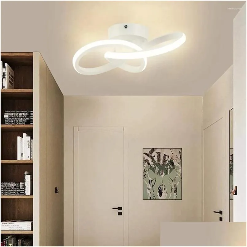 Ceiling Lights Spiral Design Modern Led Light 3000K-6000K Lighting Fixtures Hallway For Bedroom Living Room Drop Delivery Indoor Dhq2G LL