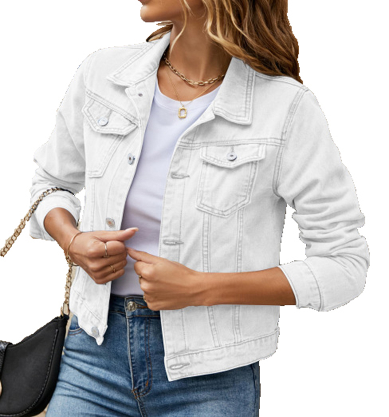 Jean jacket women Denim Jacket Solid Color Versatile Women Jean Jackets White Black Red Fashion Denim Coat Designer Womens Jacket S-xxL