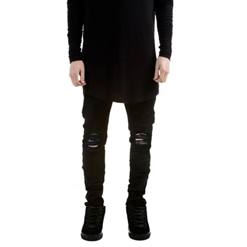 Streetwear Mens Black Skinny Denim Trousers Men Fashion High Quality Sim Fit Jeans Pants For 240430
