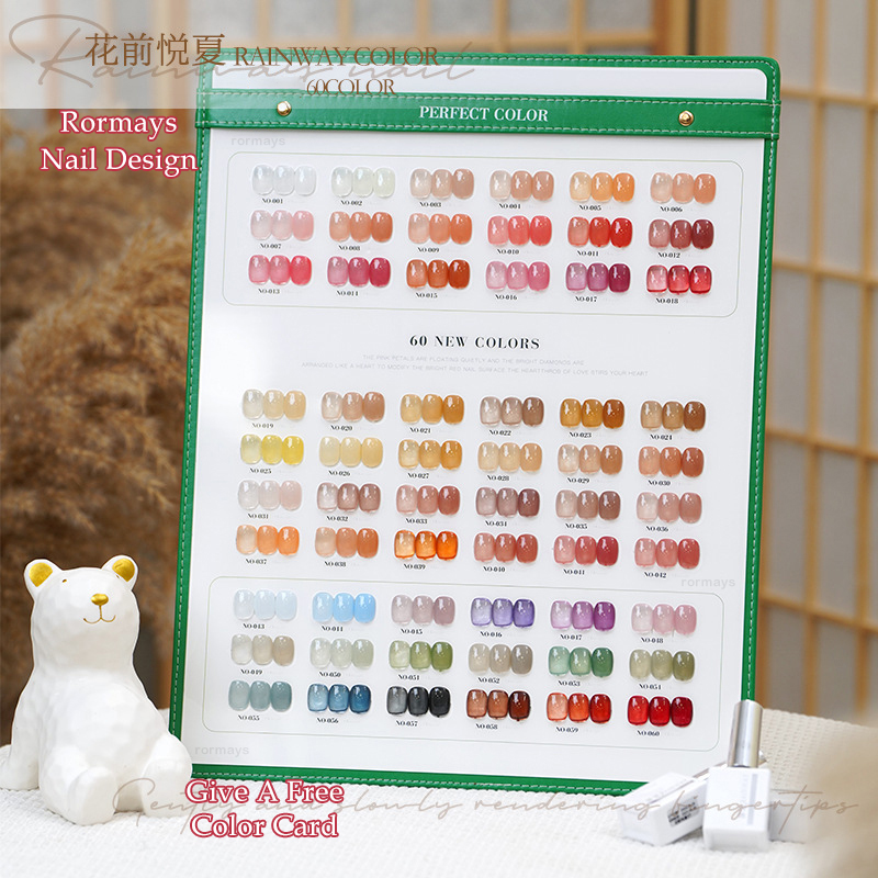 Rormays New Jelly Bare gel Polishing 60PCS Ice Transparent Color Semi permanent Varnish gel UV Soaking Nail Whitening Art Factory 15ML