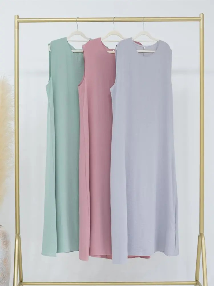 Ramadan Sleeveless Abaya Turkey Islam Arabic Muslim Long Dress African Dresses For Women Clothing Robe Musulmane Femme Vestidos 240506