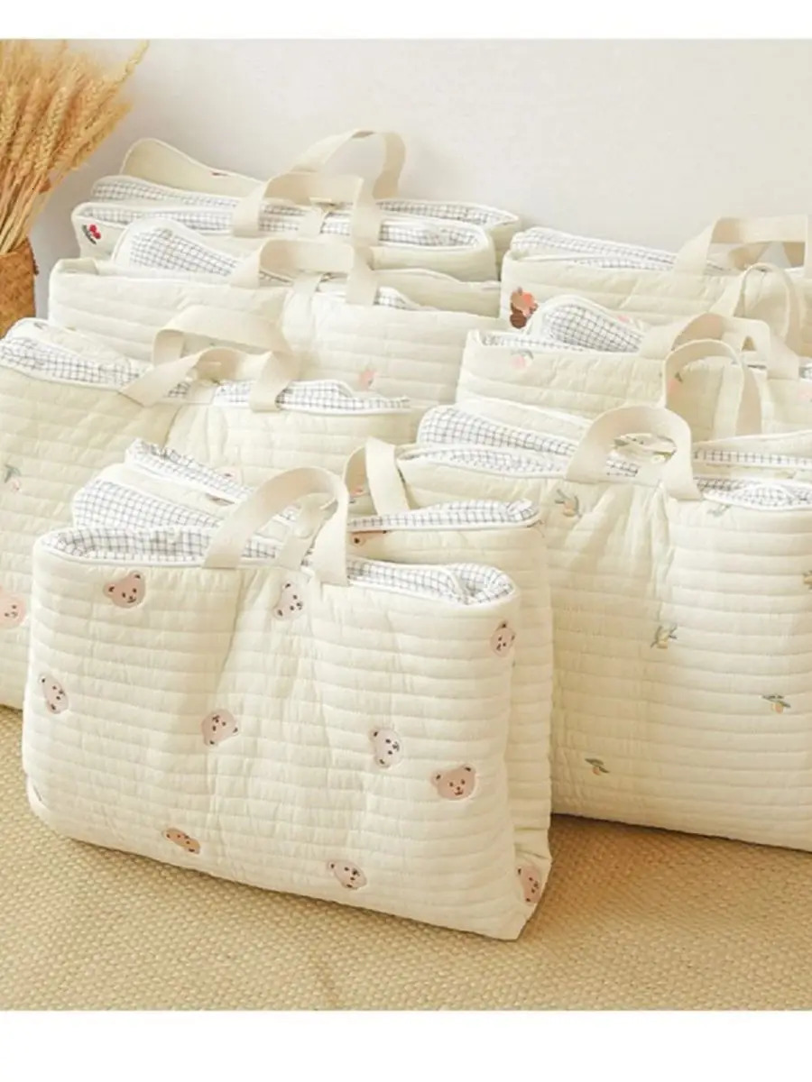 born baby embroidered cotton breathable napping pad folding portable mattress 240506