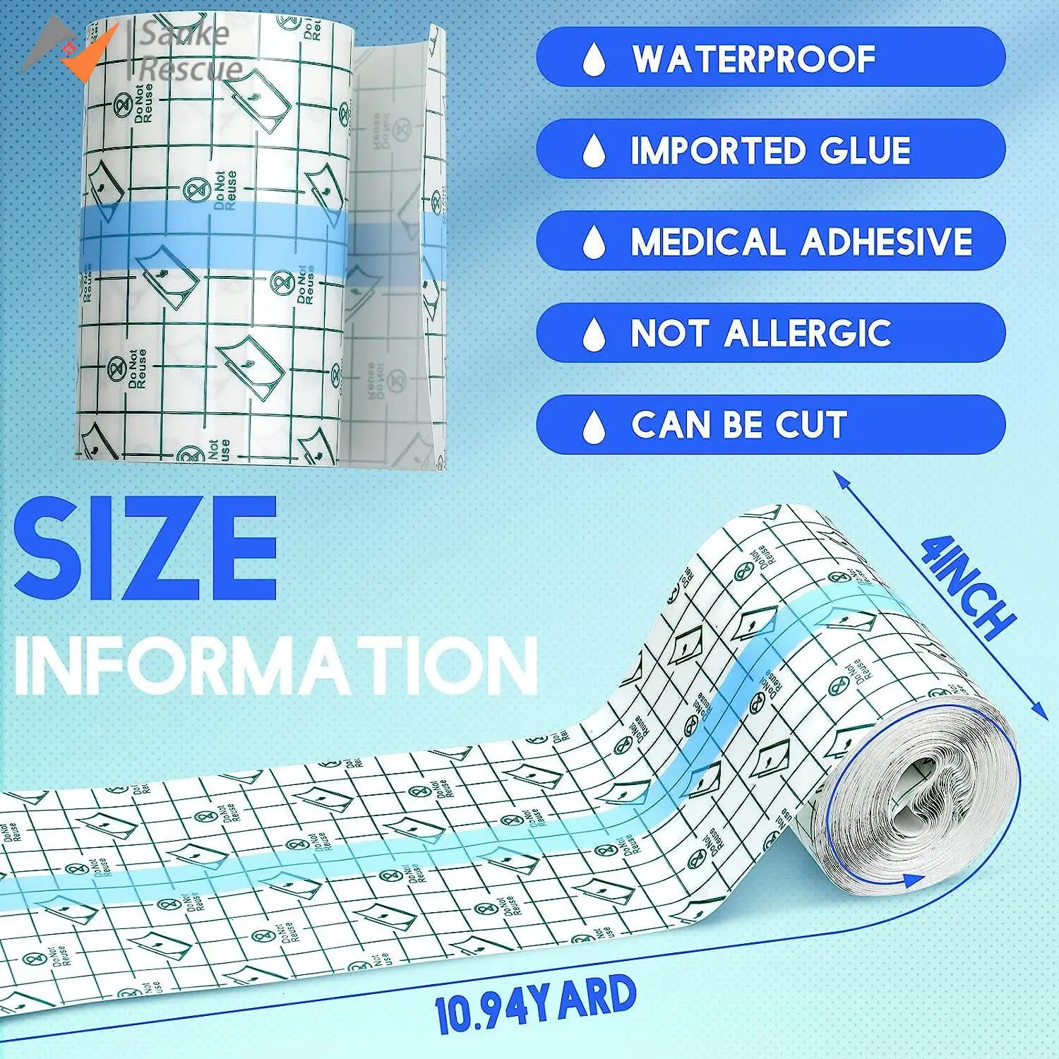 Tattoo Aftercare Waterproof Bandage Roll Transparent Film Dressing Second Skin Healing Protective Clear Adhesive for Tattoo 240506