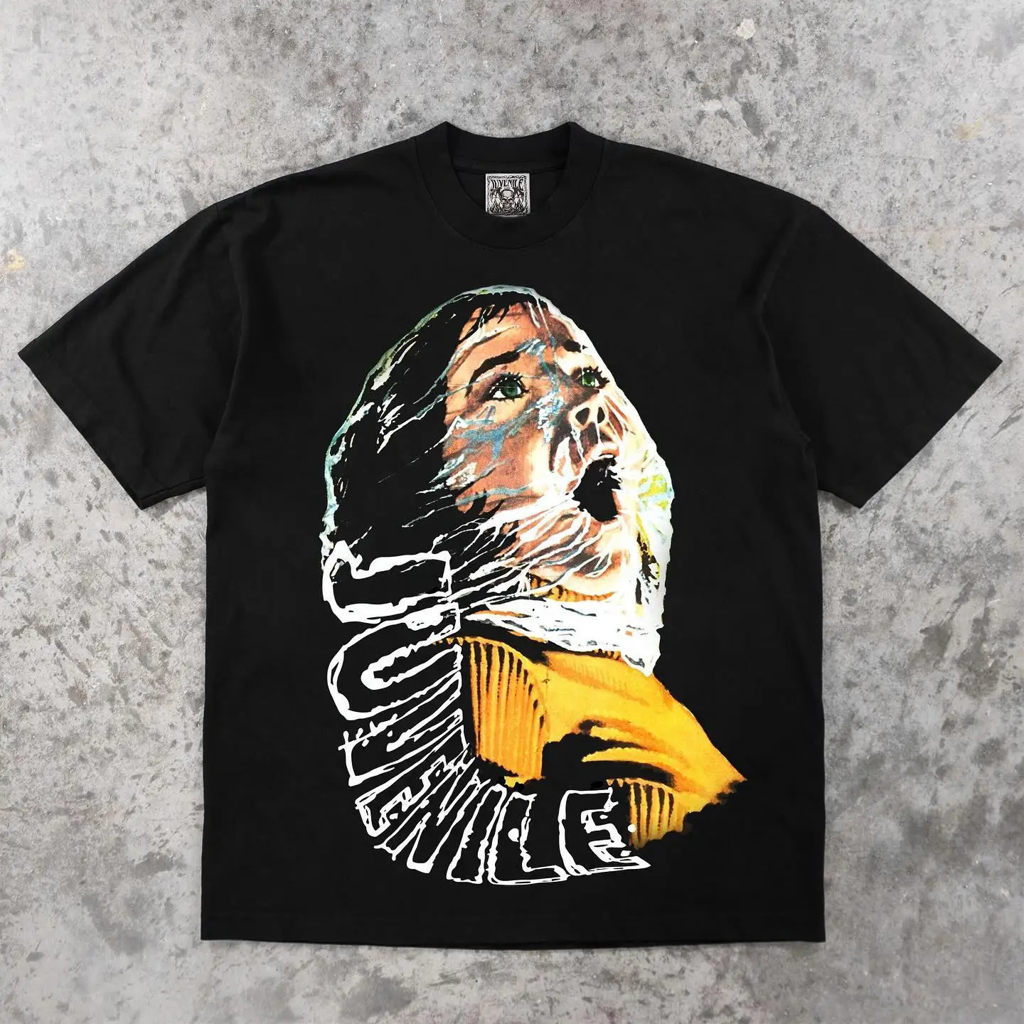 Oversized T Shirt Retro Harajuku Graphic T Shirts Loose Black Men Short Sleeve Y2k Streetwear Gothic Punk Water Top 240429