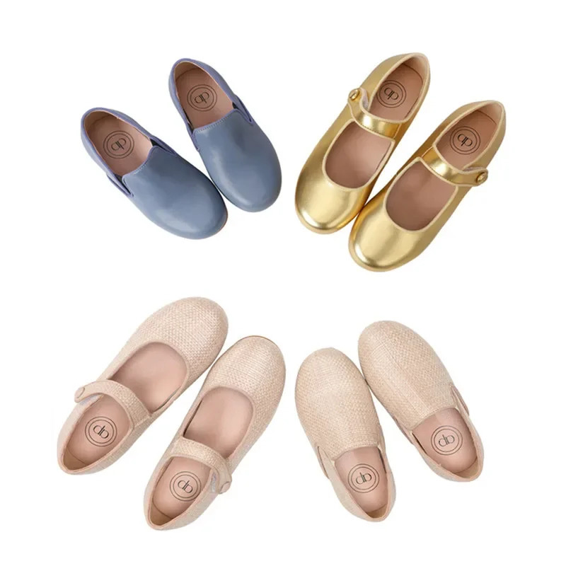AP burlap shoes kids boys girls spring summer fashion mary jane shoe loafers children girl dressy flat shoes 240506
