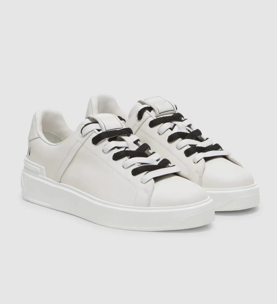 Italy Phantom Men B-Court Sneakers Shoes Smooth Leather Trainers Chunky Rubber Outer Sole Party Wedding Footwear Cheaper Excellent Skateboard Walking