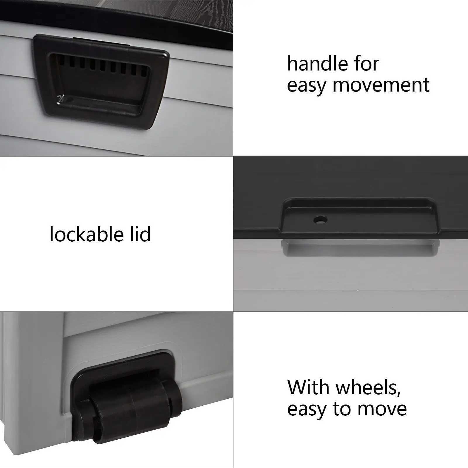 Storage Boxes Bins Outdoor 75 gallon resin deck box storage courtyard garden bench waterproofing Q240506
