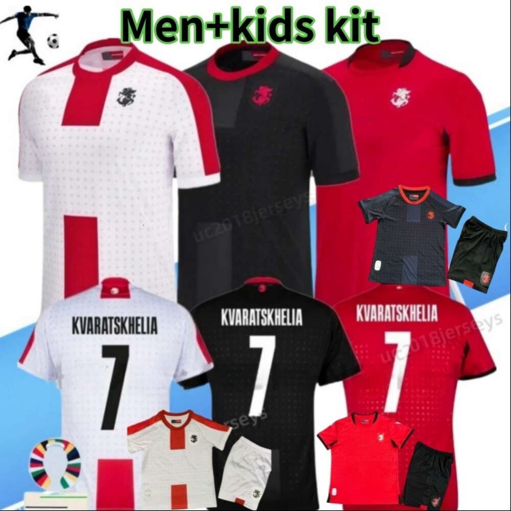 2024 GEORGIA Soccer Jersey KVARATSKHELIA 2024 Euro Cup Islands National Team Home Away Men and kids kit Football Shirts Kit CHAKVETADZE DAVITASHVILI KVILITAIA