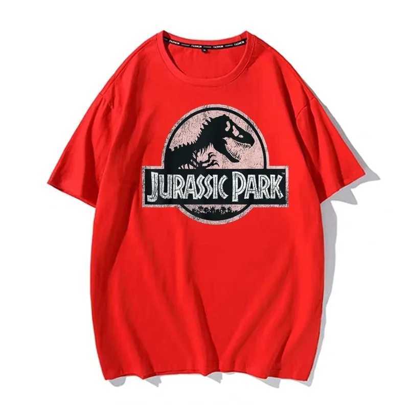 Men's T-Shirts Summer Fashion Mens Owersize T-Shirt Jurassic Park Large Dinosaur High Quty Printed T-Shirt Unisex Cotton Hip Hop T-Shirt T240505