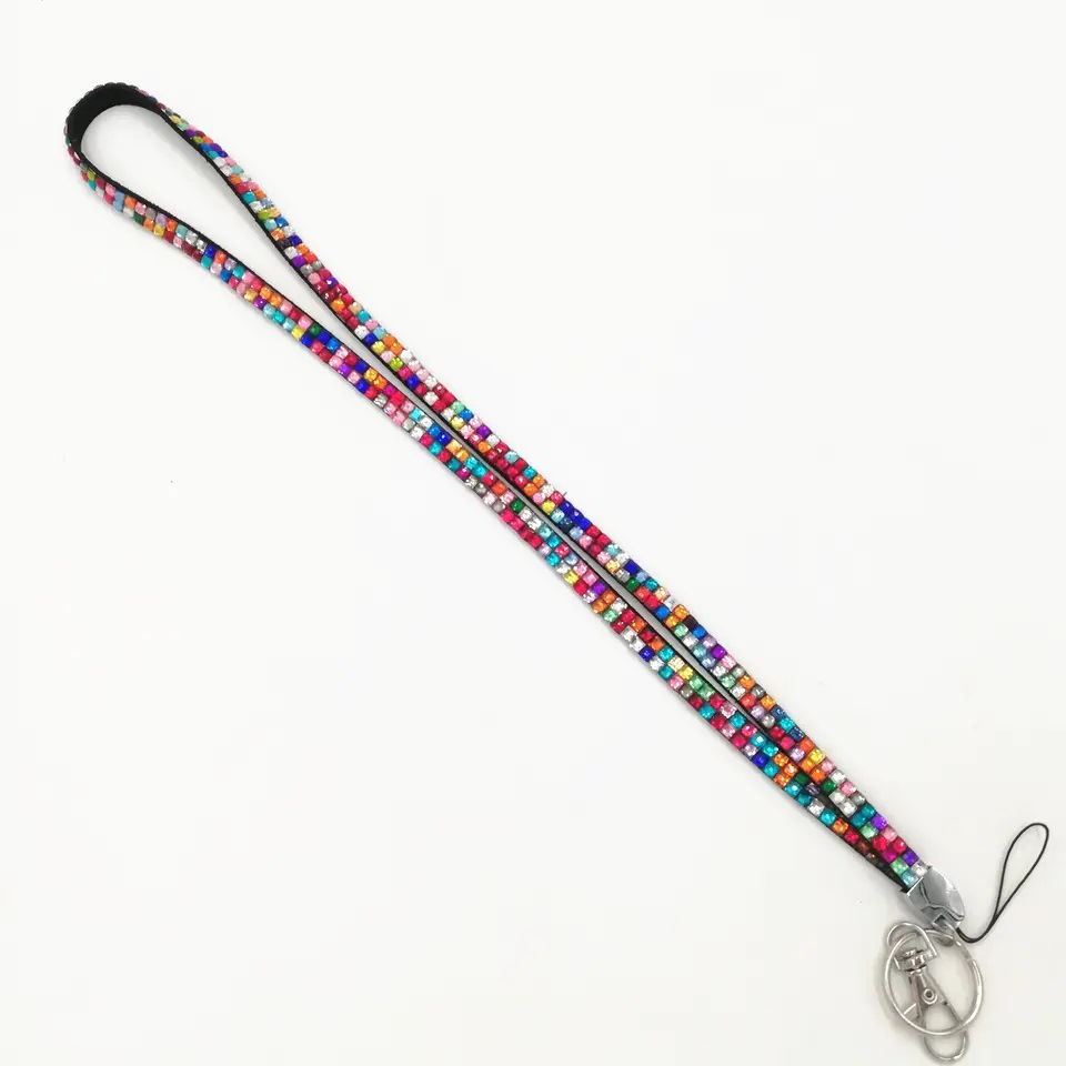 Rhinestone Crystal CardID Badge Chains Holder with Lanyard Rope Bling Vertical ID Business Card Case Office Papelaria Supplies diamond rhinestone neck