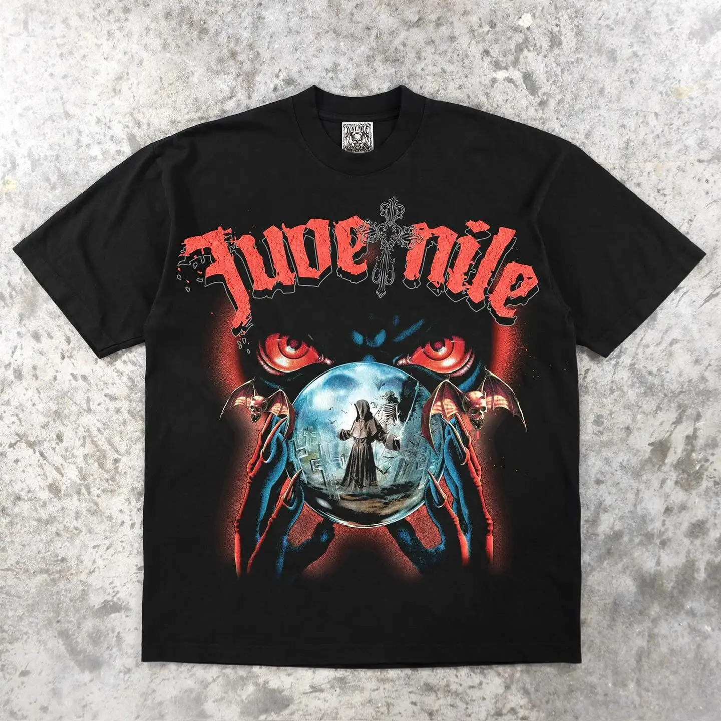 Oversized T Shirt Retro Harajuku Graphic T Shirts Loose Black Men Short Sleeve Y2k Streetwear Gothic Punk Water Top 240429