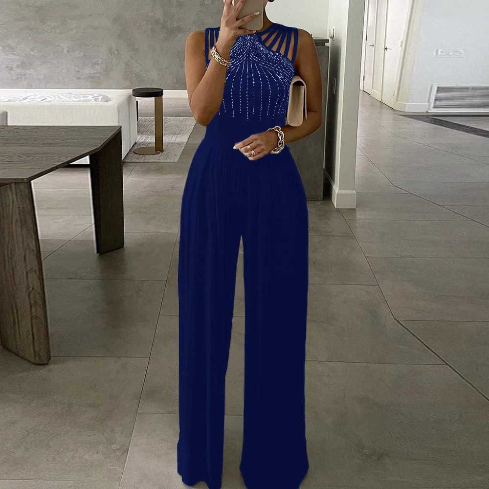 Women's Jumpsuits Rompers Black Vintage Women Jumpsuit 2024 Spring Winter Sexy Party Long Wide Leg Bodysuits Pants Female Clothing Formal Occas T