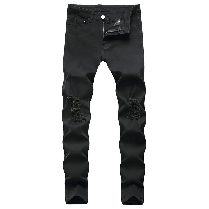 Streetwear Mens Black Skinny Denim Trousers Men Fashion High Quality Sim Fit Jeans Pants For 240430