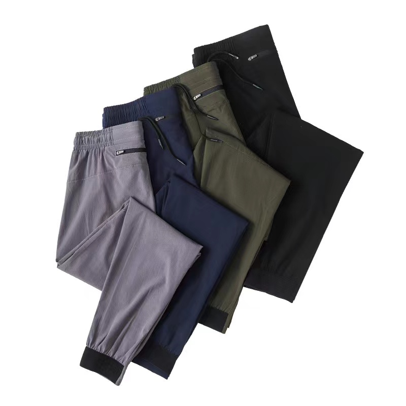 Men's Jogger Long Pants Sport Yoga Outfit Quick Dry Drawstring Gym Pockets Sweatpants Trousers Mens Casual Elastic Waist fiess