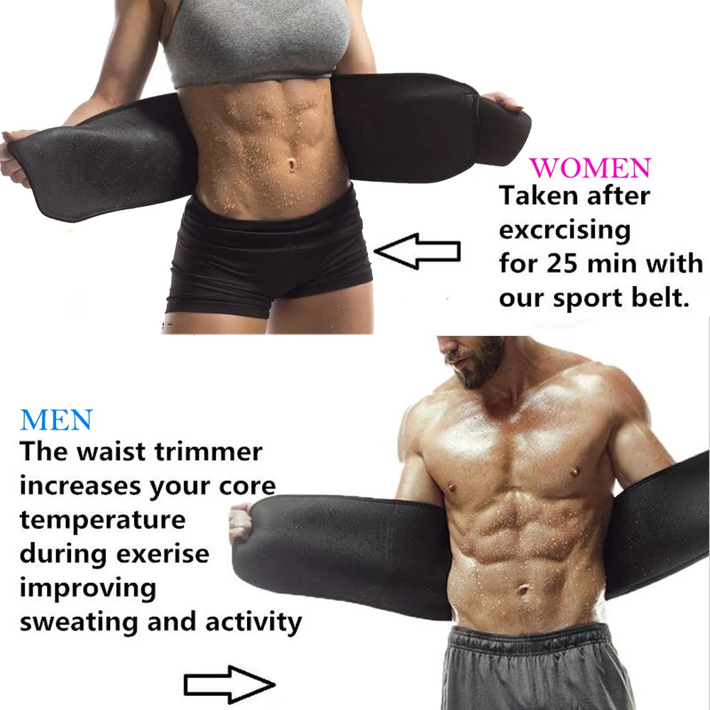 Waist Trimmer Belt Slim Men Body Shaper Cinchers Tummy Control Neoprene Sweat Wrap for Stomach and Back Lumbar Support 240506