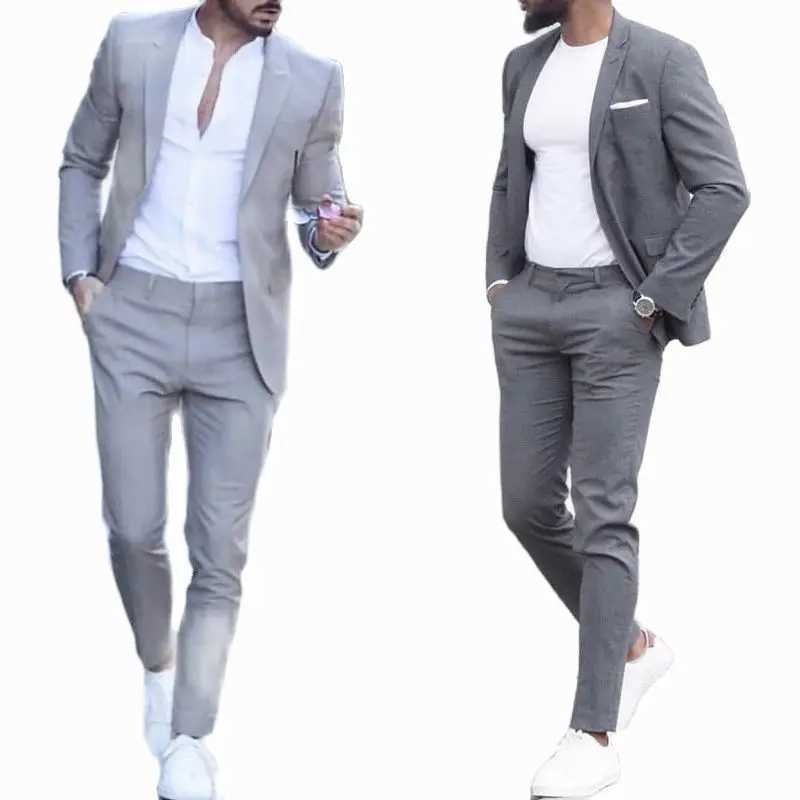 Men's Suits Blazers Leisure Business Mens Wedding Set 2-piece Groom Evening Dress Ultra slim Fit Peak Flip Collar Terno Masculino Come Homeme Q24