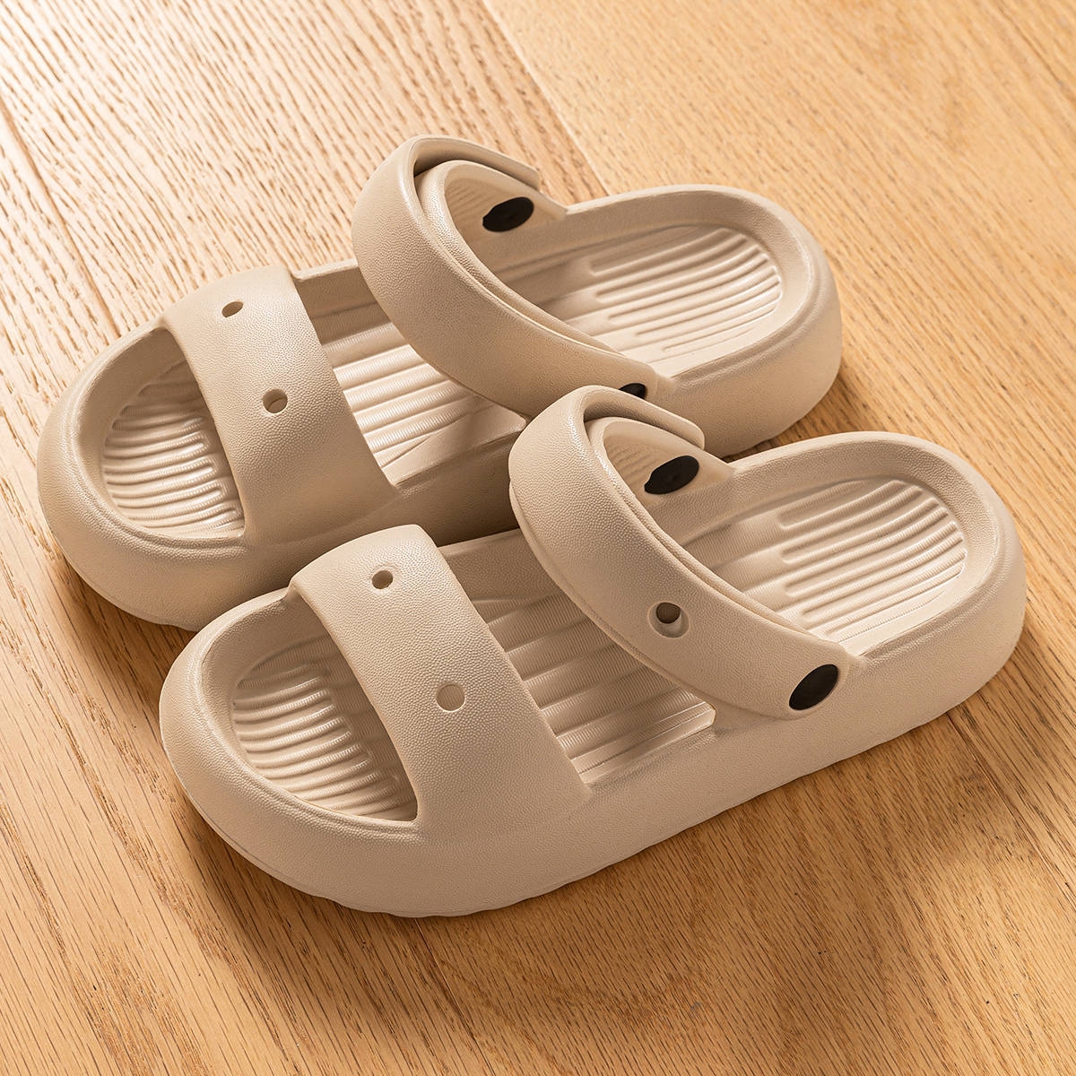 outdoor fashionable Cool summer, in wear 2024 new beach shoes with increased height and thick soled slippers for women Lhshoe creased