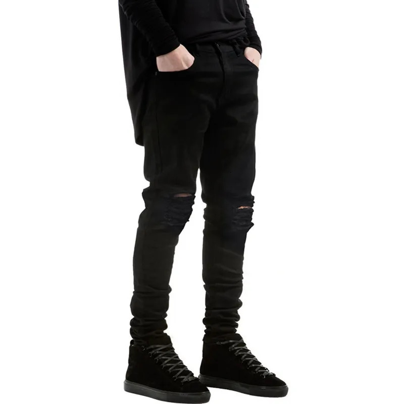 Streetwear Mens Black Skinny Denim Trousers Men Fashion High Quality Sim Fit Jeans Pants For 240430