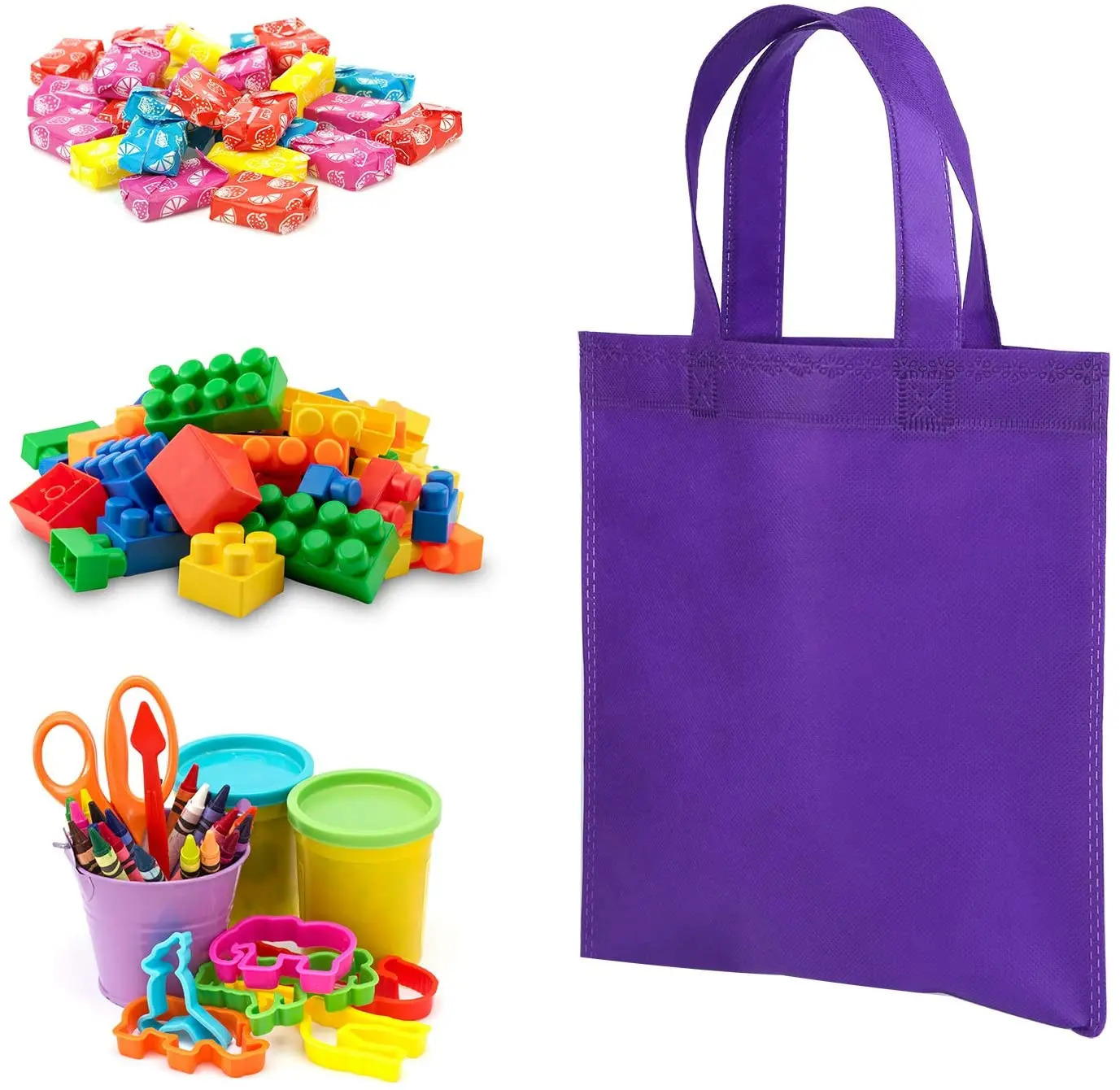 20 Pieces Non-Woven Bags Shopping Bag with Handle Cloth Business Bag for Party Favor Reusable Bag Customized Personalized 240506
