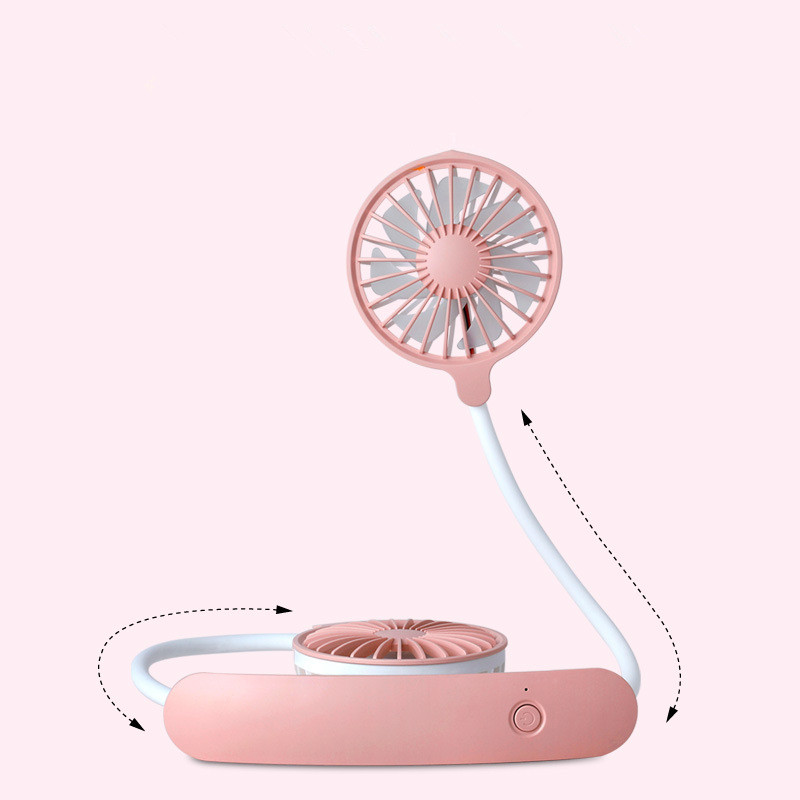 By Sea Shipping F6 Foldable Neckband Mini Neck Fan USB Cooling Fans for Camping Tourism Gift Kids Summer Cooler Outdoor with 1250mah battery