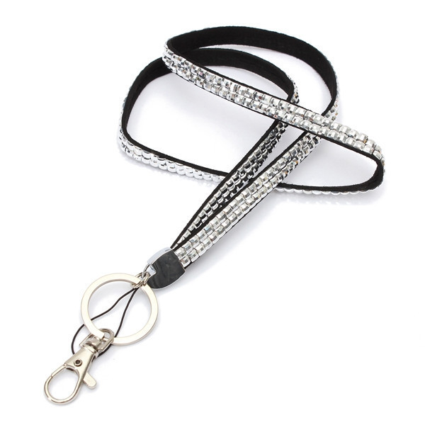 Rhinestone Crystal CardID Badge Chains Holder with Lanyard Rope Bling Vertical ID Business Card Case Office Papelaria Supplies diamond rhinestone neck