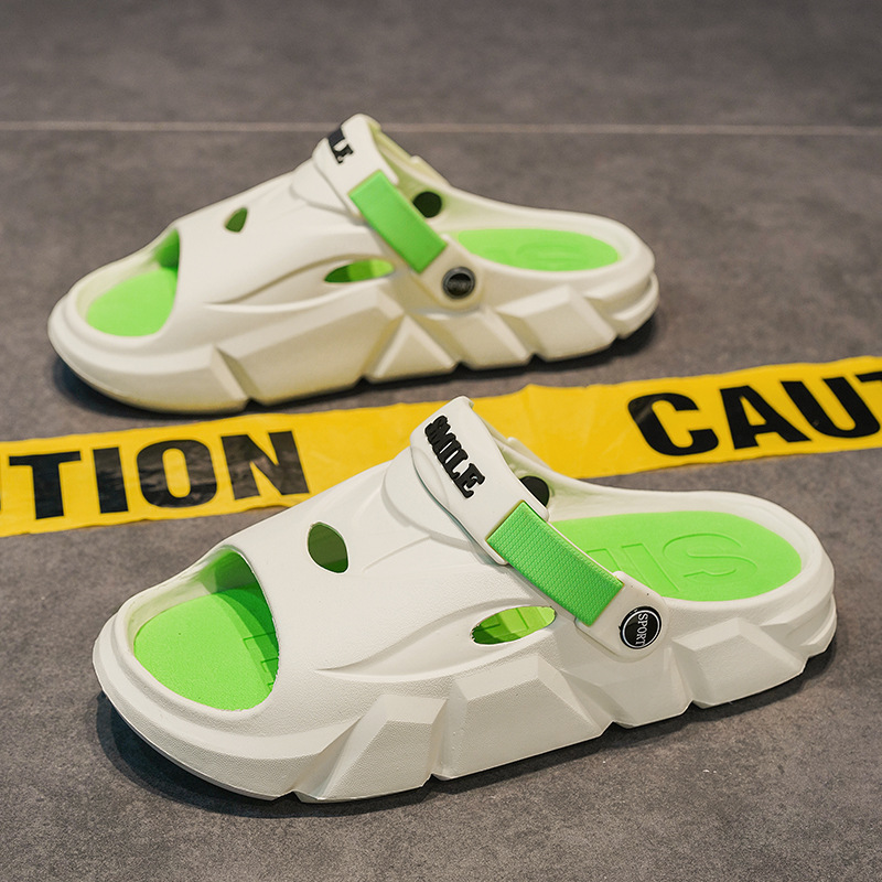 Slippers men to wear outdoors in summer sports beach shoes couples new anti slip flip flops with contrasting colors for casual men's sandals