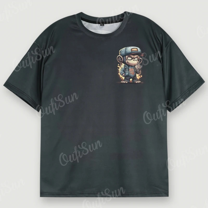 Animal TShirts For Men 3d HipHop Monkey Print Daily Casual Short Sleeved Loose Oversized TShirt Street Harajuku Tops Tee 2024 240420