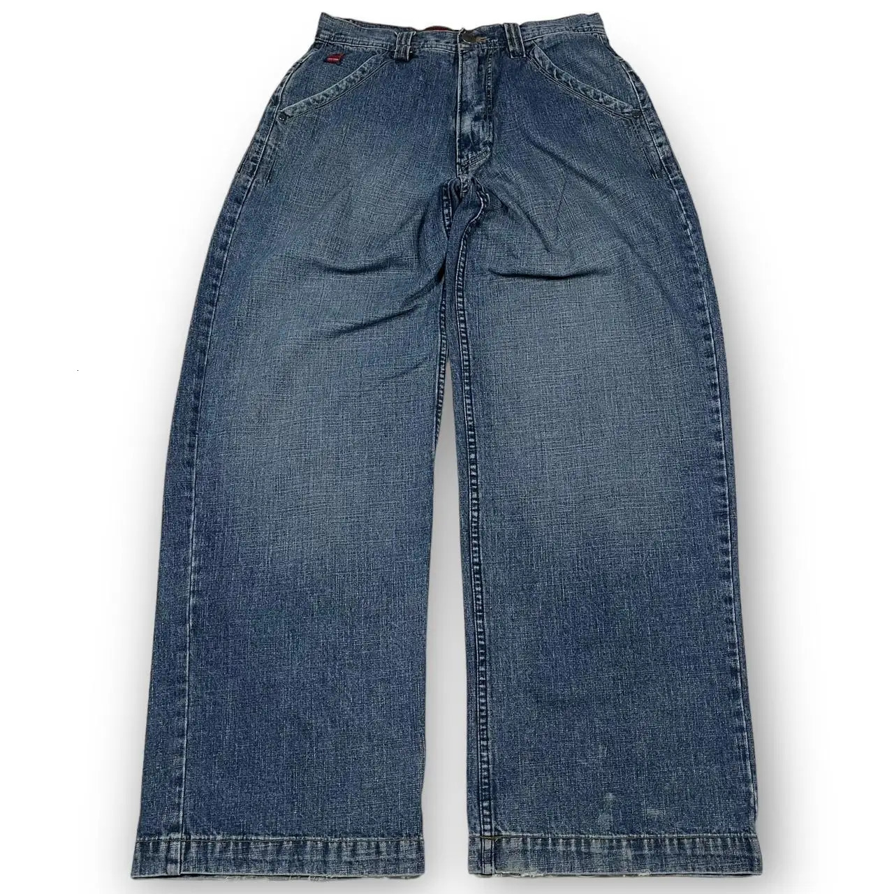 Streetwear JNCO Wide Leg Jeans Men Y2K Hip Hop Harajuku Eagle Embroidered Retro Denim Pants Casual Baggy High Waist Trousers 240429