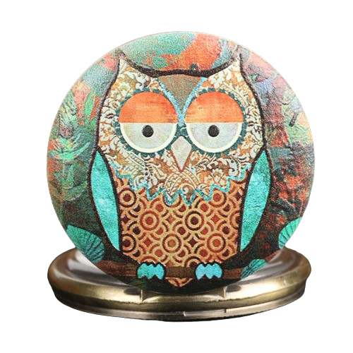 Exquisite Lovely Owl Design Pocket Watch Vine Quartz Analog Watches Necklace Chain Clock Gifts for Men Women Kids