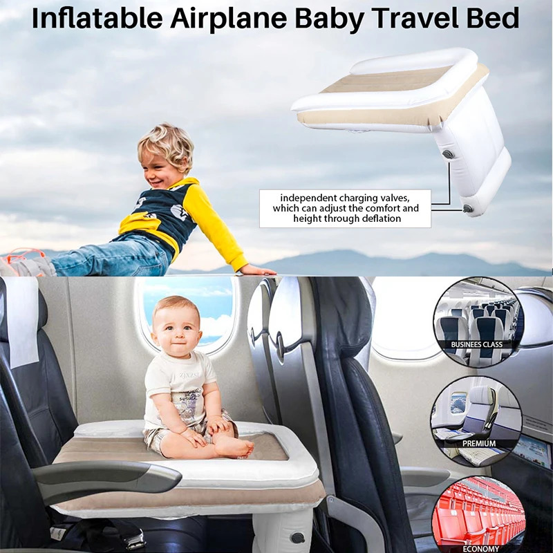 Inflatable Airplane Baby Travel Bed Car Mattress To Sleep Air Matt Highspeed Railway Sleeping Tools Suit Kids Interior Accessory 240506