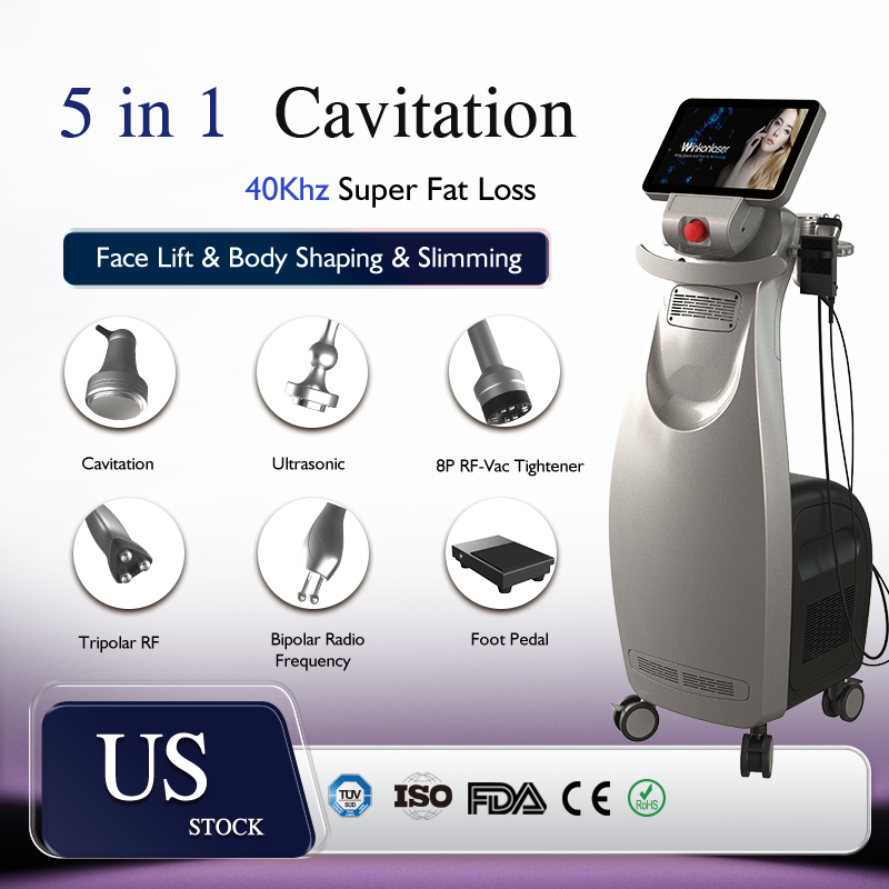 5 In 1 40k Cavitation Slimming Machine Vacuum Radio Frequency Rf Liposuction Fat Ultrasonic Body Shaping device BIO Skin Firming device