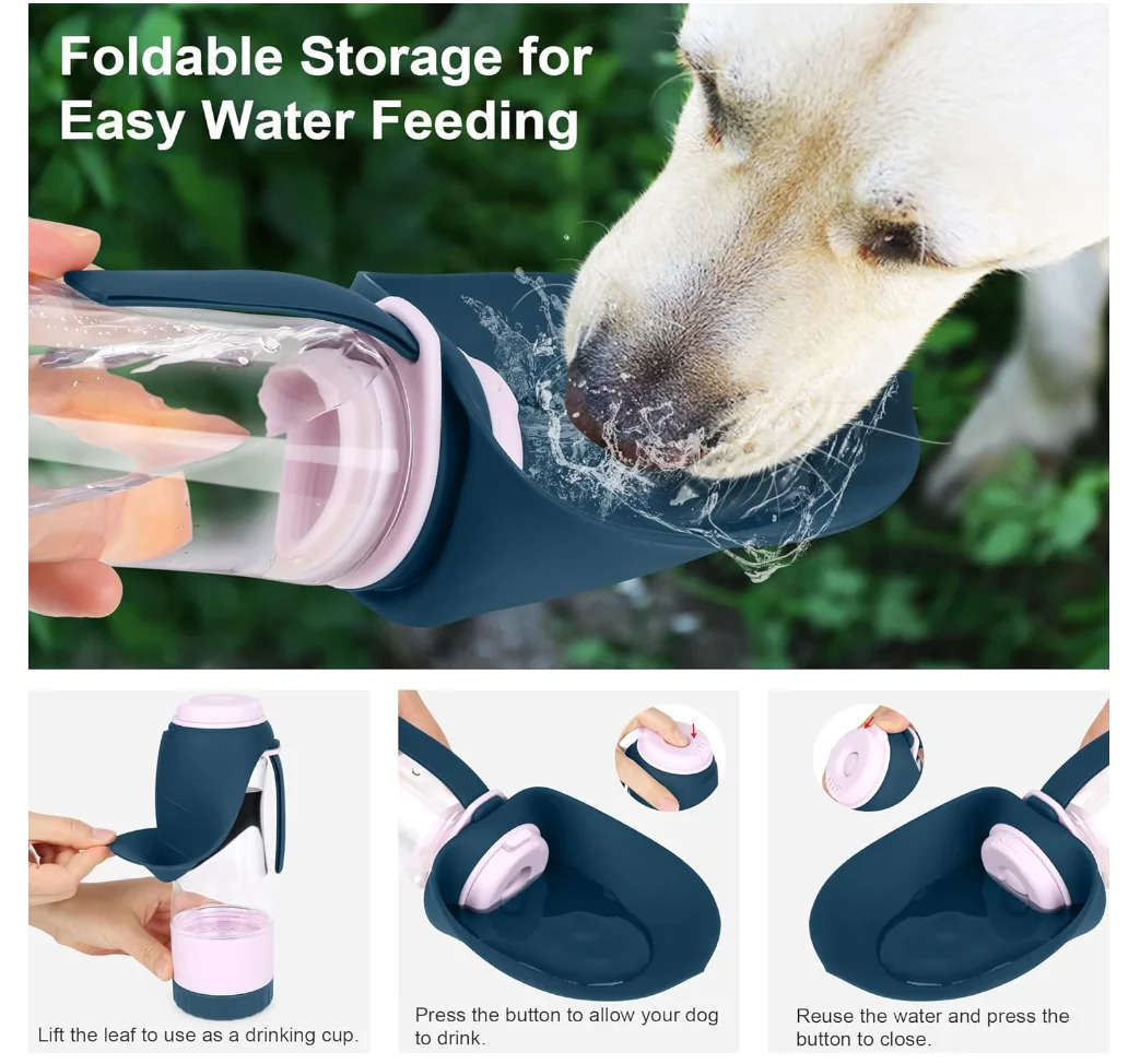Convenient Portable Water Bottle Dispenser for Travel and Outdoor Activities - Leak Proof Dog Breeds Includes Drinking 240419 Free shipping