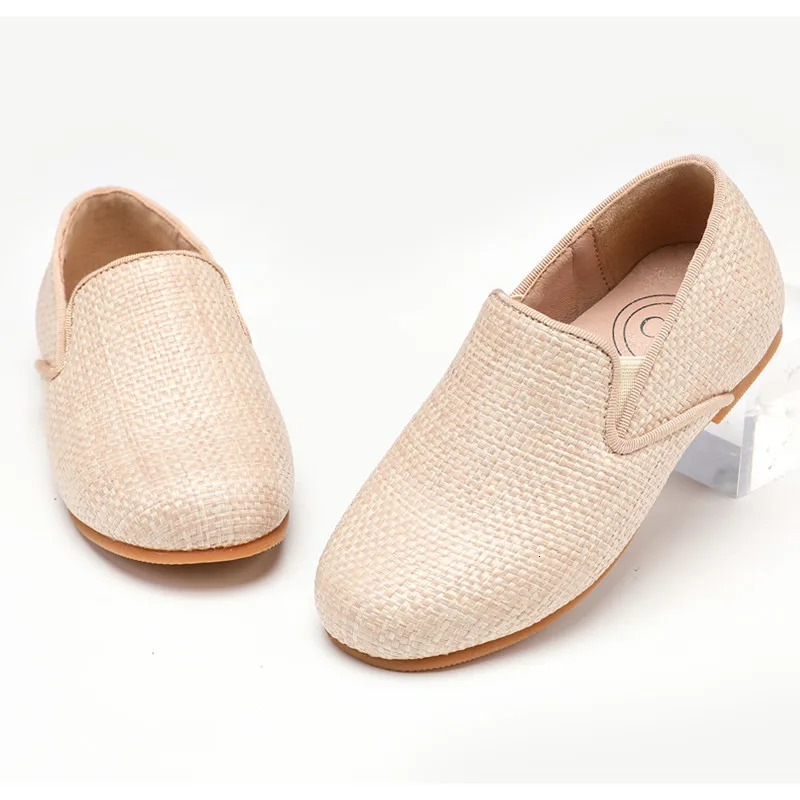 AP burlap shoes kids boys girls spring summer fashion mary jane shoe loafers children girl dressy flat shoes 240506