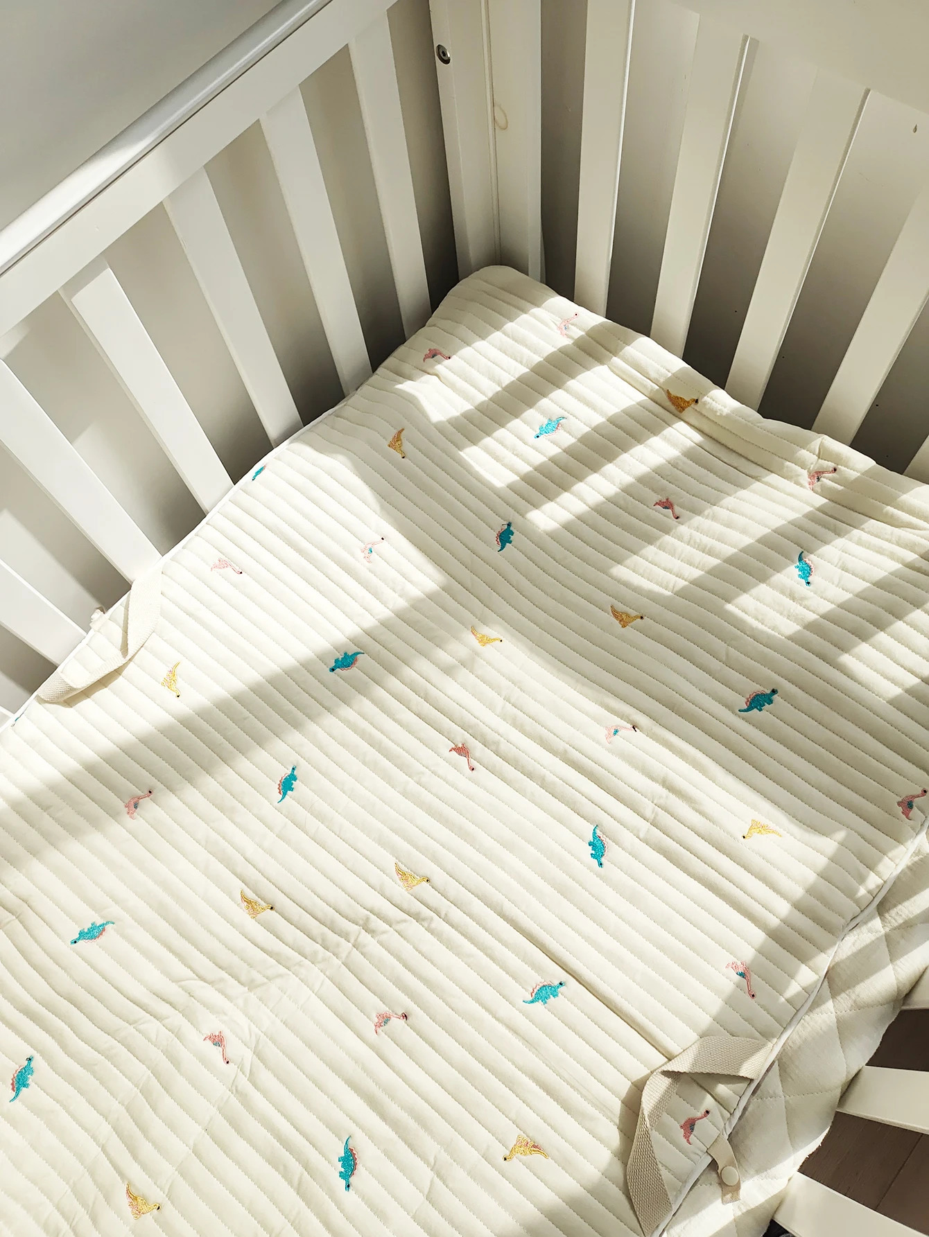 born baby embroidered cotton breathable napping pad folding portable mattress 240506