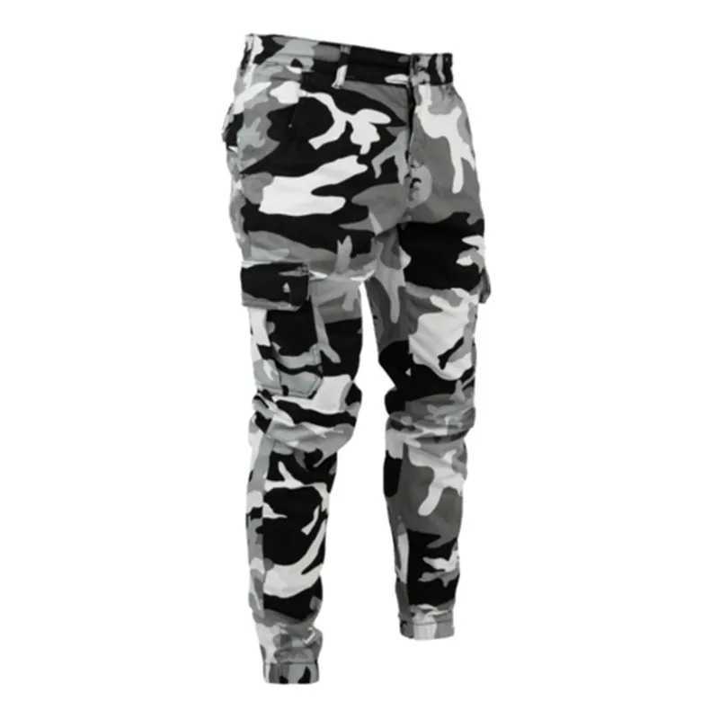 Men's Jeans Autumn Camouflage Style Mens Jeans Joggers Sweatpants Cargo Trendy Hip Hop Solid-Colored Pencil Pants Men Fitness Trousers Y240507