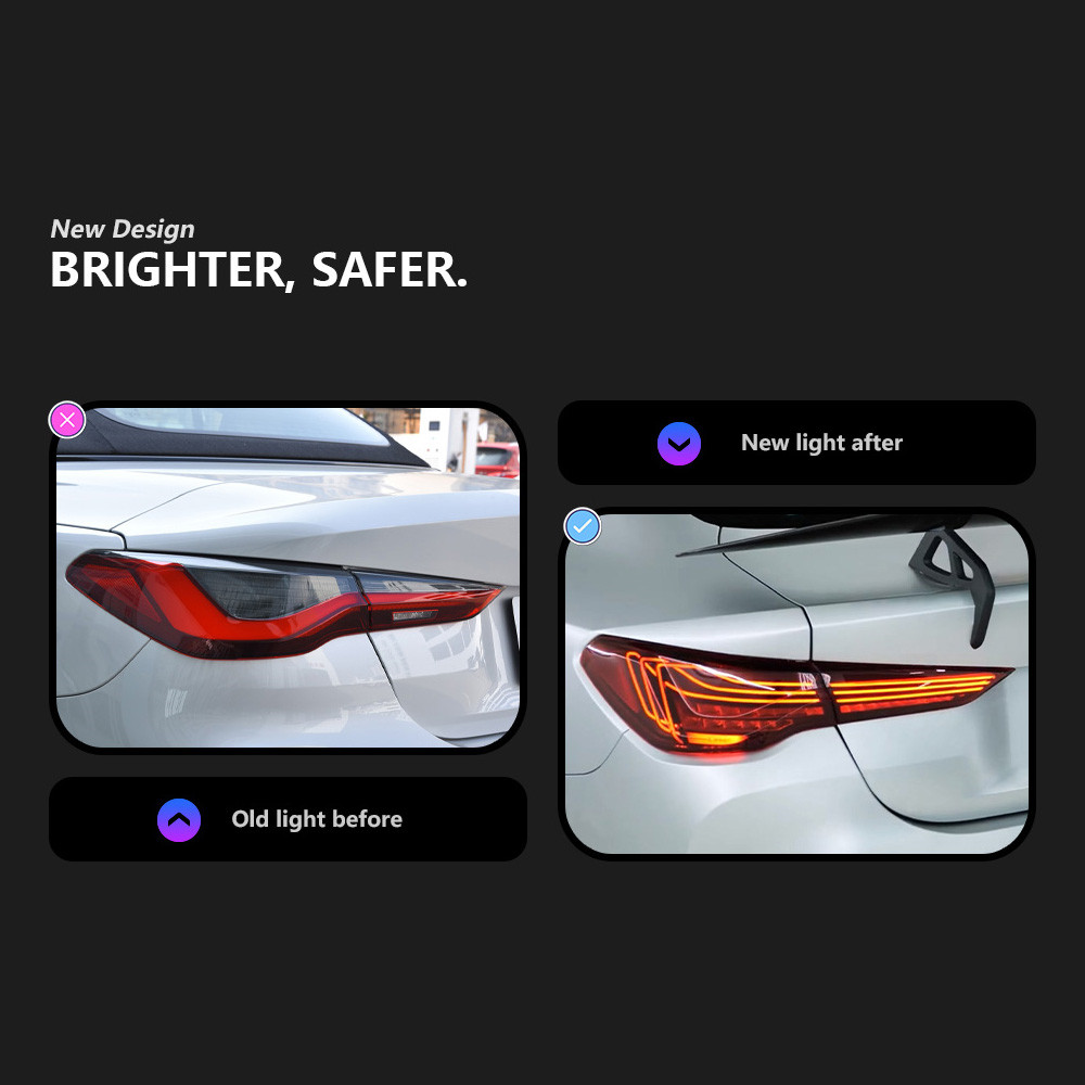 LED Taillight for BMW 4 Series M4 G22 G23 G82 GSL 425I 430I 20 19-2024 Rear Lights Turn Signal Brake Light Driving Reversing Lamp