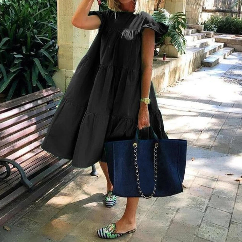 Plus Size Dress for Women Summer Pullover Sexy Bodycon Elegant Oversize Short Skirt Printing Holiday Loose Female 240420