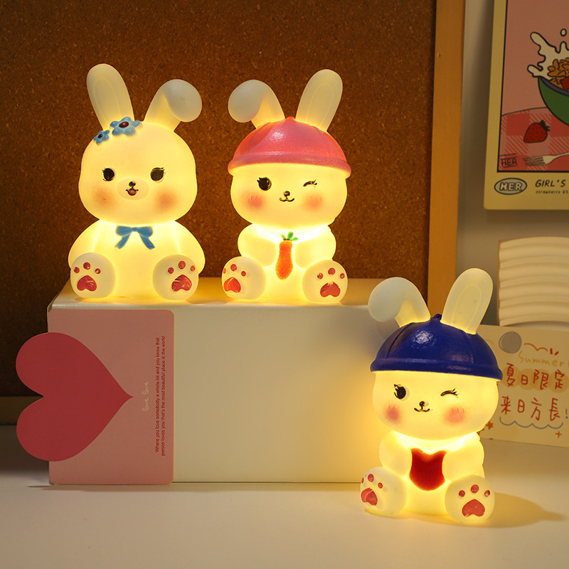 Charming 3D Cartoon Rabbit Nightlight - Cozy & Colorful Bedtime Companion for Nursery Decor